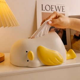 Creative lying duck ceramic tissue box, cream style living room, household tabletop, napkin, paper drawer
