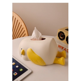 Creative lying duck ceramic tissue box, cream style living room, household tabletop, napkin, paper drawer